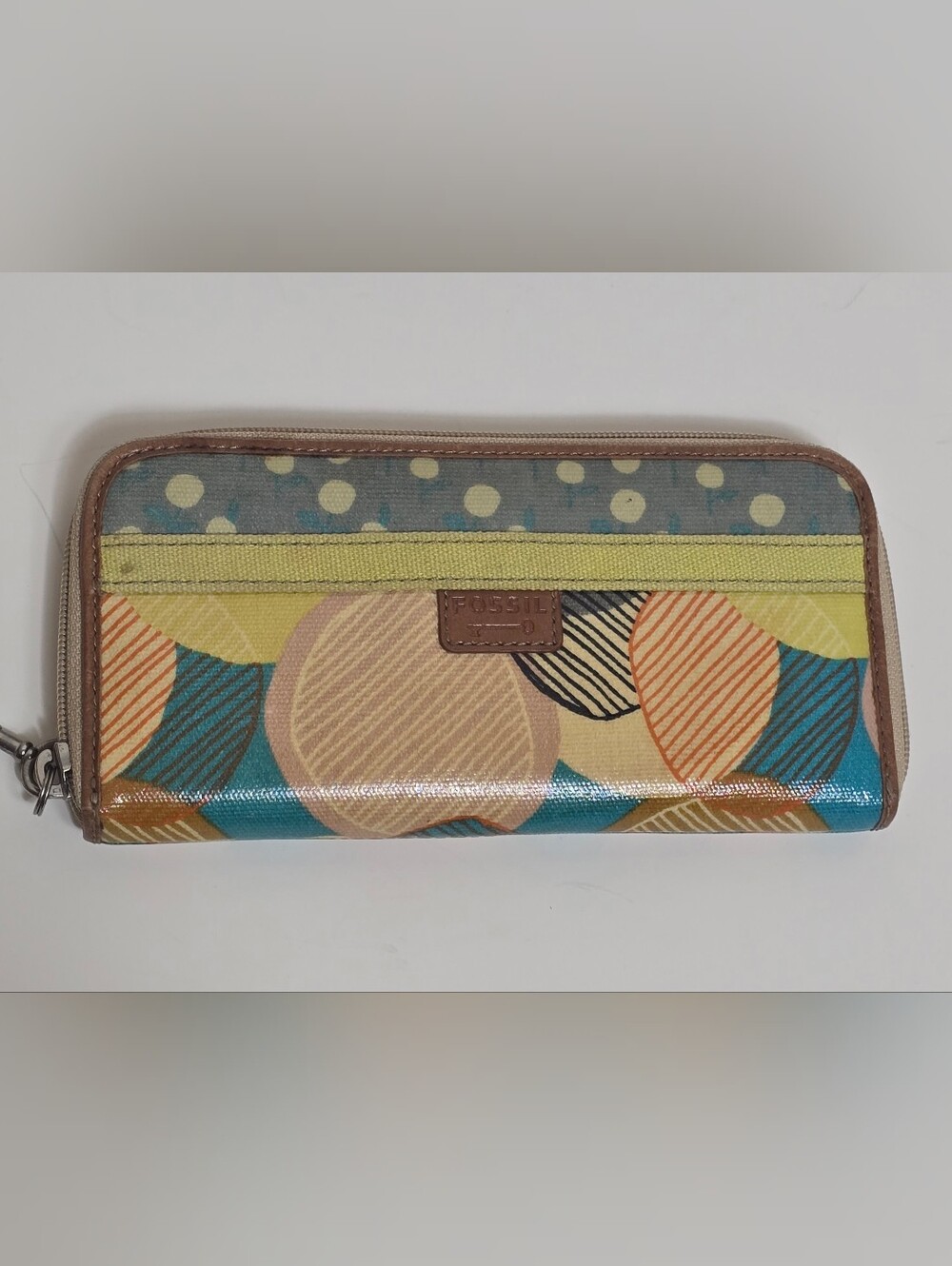 Fossil Key-per Zip Around Clutch Wallet W/key